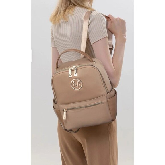 M MARCO MKP Collection Mini Backpack Purse for Ladies XL-M-8110-BG Beige NEW - Picture 2 of 16